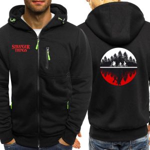 Veste Zippée Stranger Things Monde à l'envers - Homme Noir XXXL