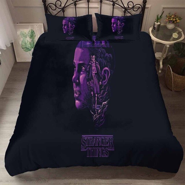 Housse de Couette Stranger Things Noire & Violette – Image 4