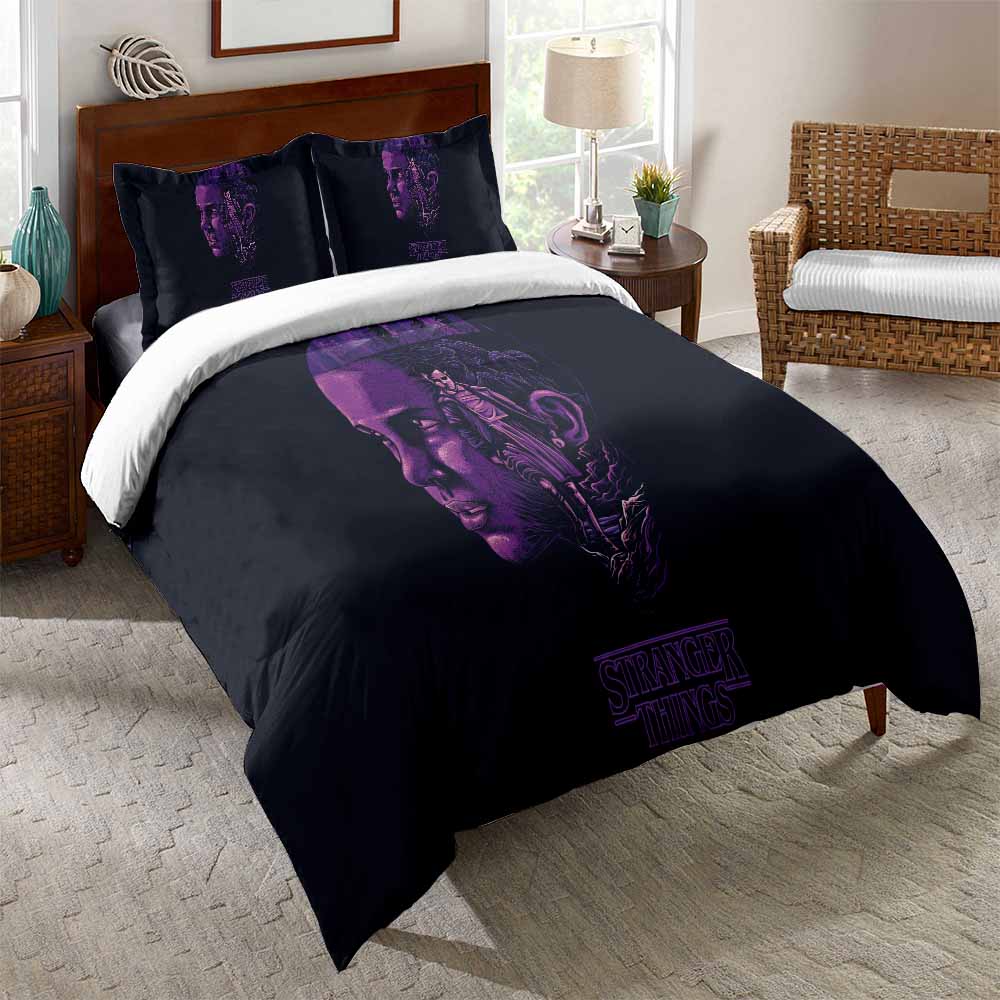 Housse de Couette Stranger Things Noire & Violette – Image 3