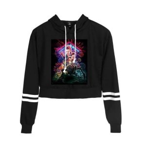 Sweat Stranger Things 3 Crop Top Noir