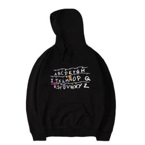 Sweat Stranger Things Noir Alphabet